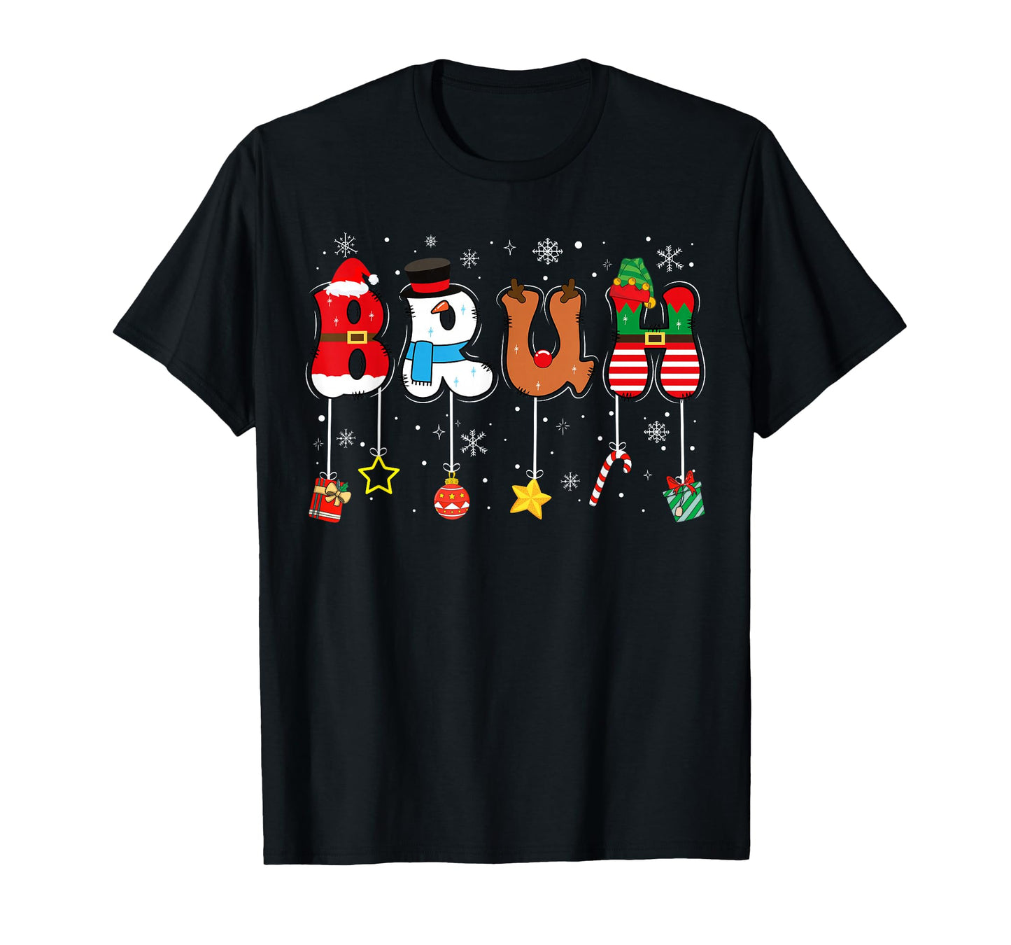 Bruh Funny Christmas Red Plaid Teens Boys Kids Xmas Pajamas T-Shirt