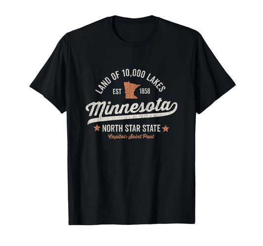 Minnesota Vintage Sports Design North Star State Rough T-Shirt