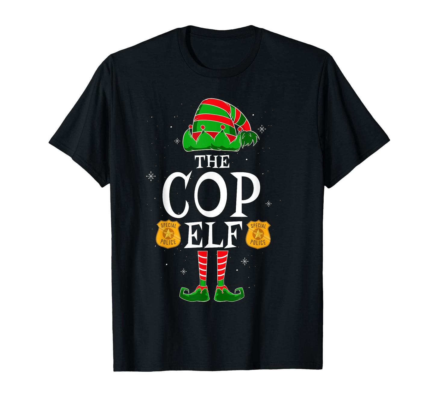 The Cop Elf Group Matching Family Christmas Police Officer T-Shirt