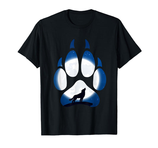 Wolf Paw Moonlight Predator Pack Wolf House Gift T-Shirt