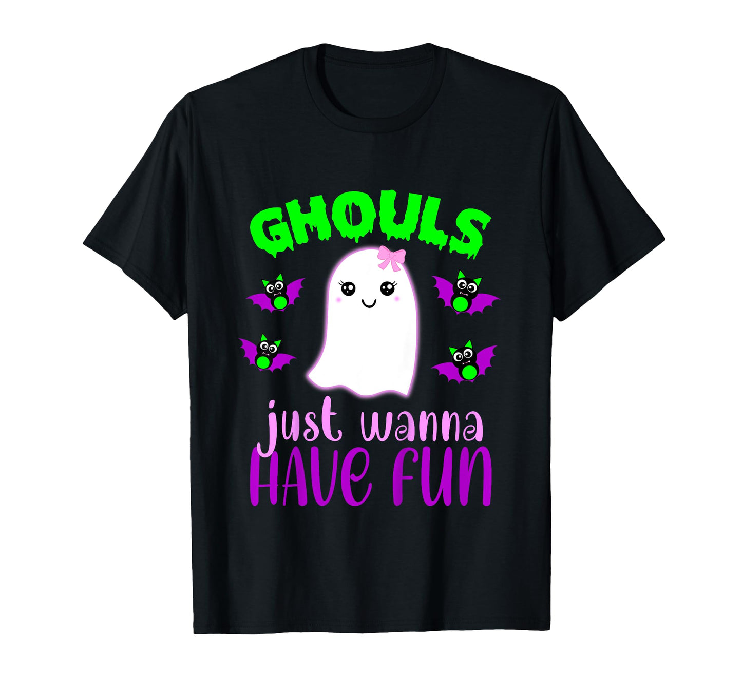 Kids GHOULS JUST WANNA HAVE FUN Funny Halloween Pun Ghost Costume T-Shirt