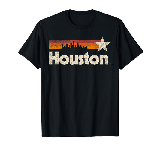 Vintage Houston City - Texas T-Shirt Houston Strong Stripes T-Shirt