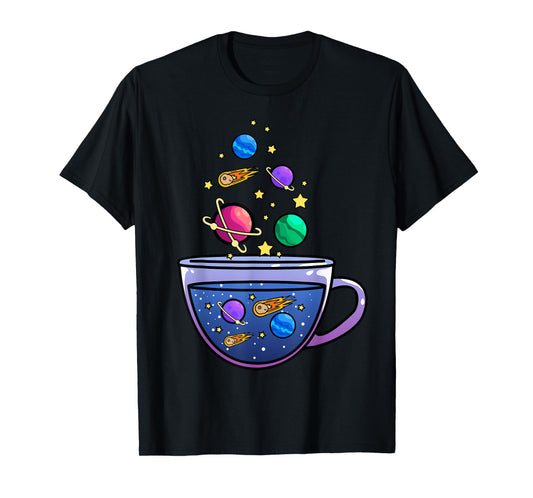 Unique Space Design Galaxy in a Teacup Universe Mars Moon T-Shirt