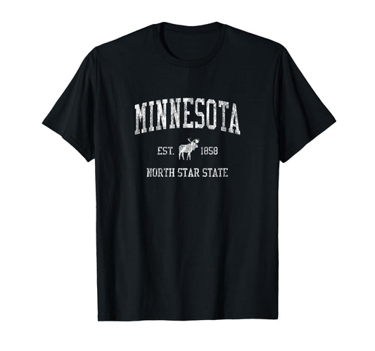 Minnesota Vintage Sports MN Moose Design T-Shirt