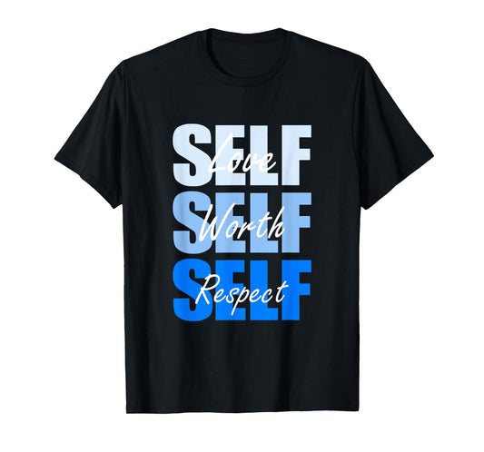 Blue Self-ish X 3 Blue Color Graphic Blue Vibes Only T-Shirt