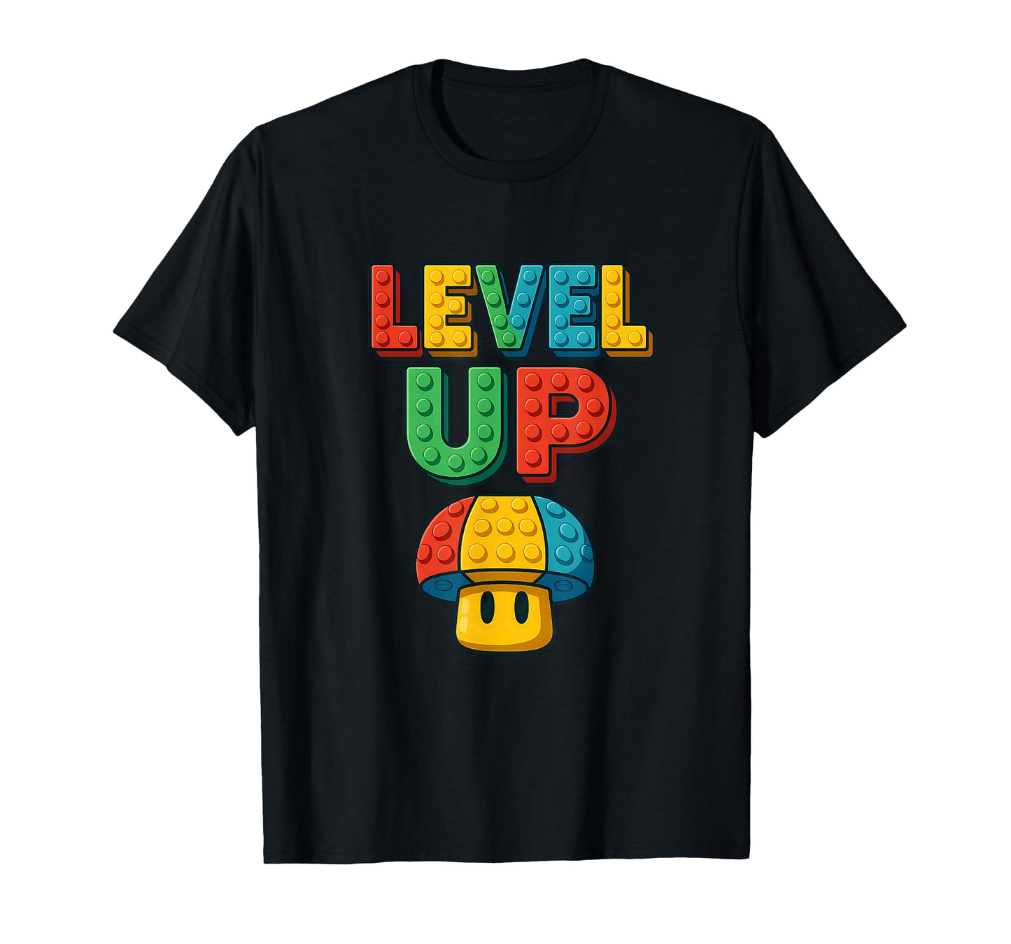 LEVEL UP Block Lettering PowerUp Gamer T-Shirt
