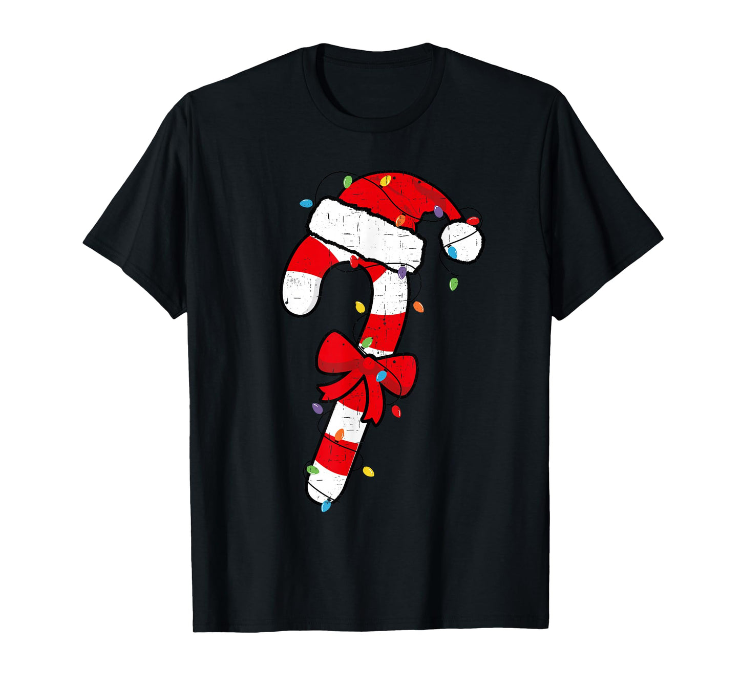 Christmas Candy Cane Santa Xmas Kids Toddler Youth Women Men T-Shirt