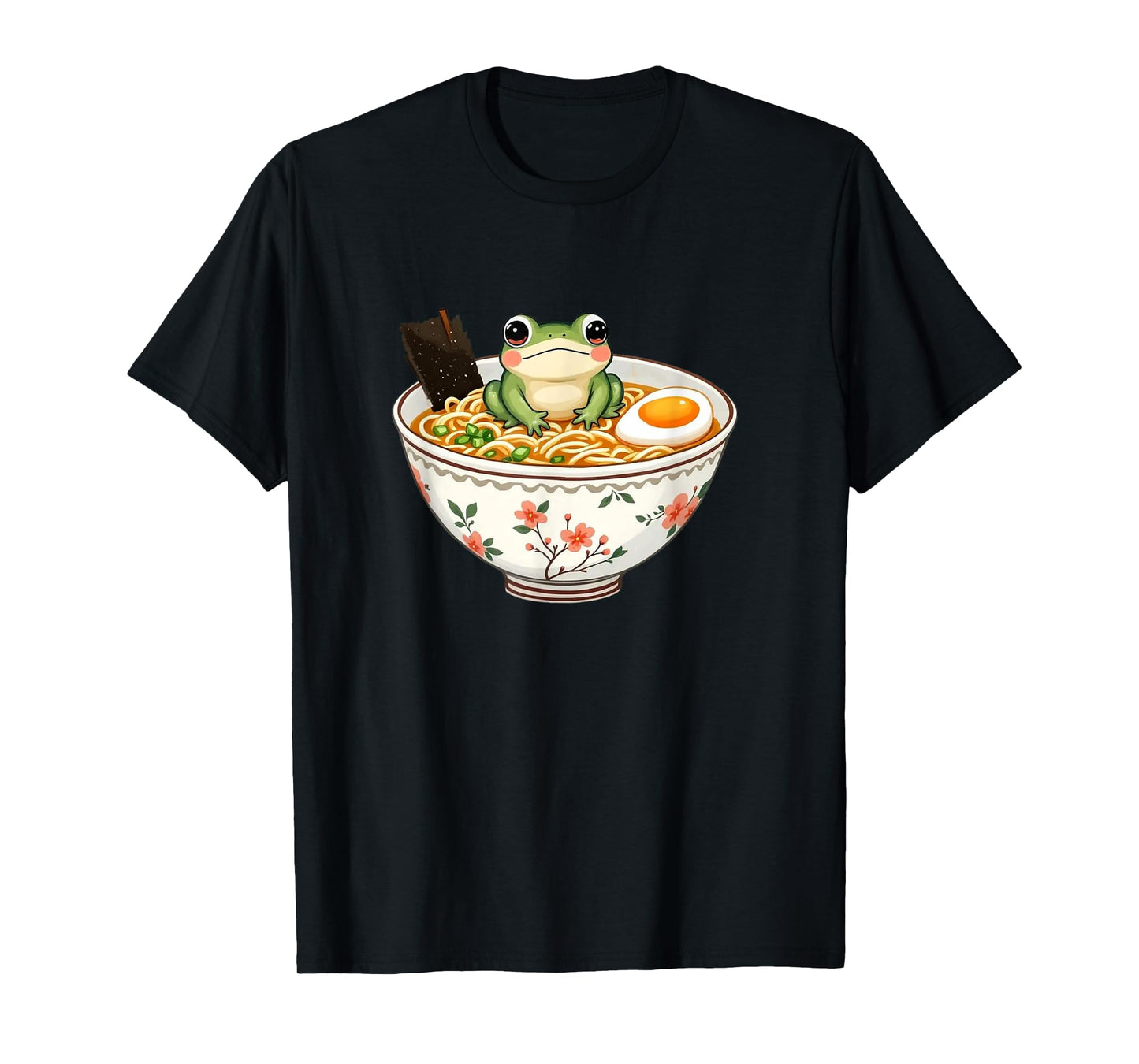 Cute Kawaii Frog In A Ramen Bowl Anime Lover Men Women Kids T-Shirt