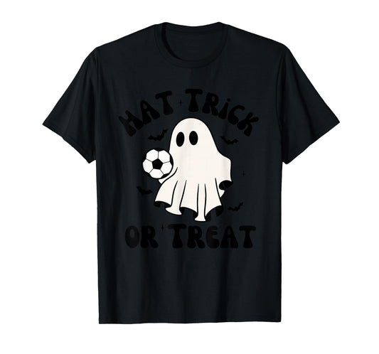 Hat-Trick Or Treat Soccer Sports Halloween Men Boys Girls T-Shirt