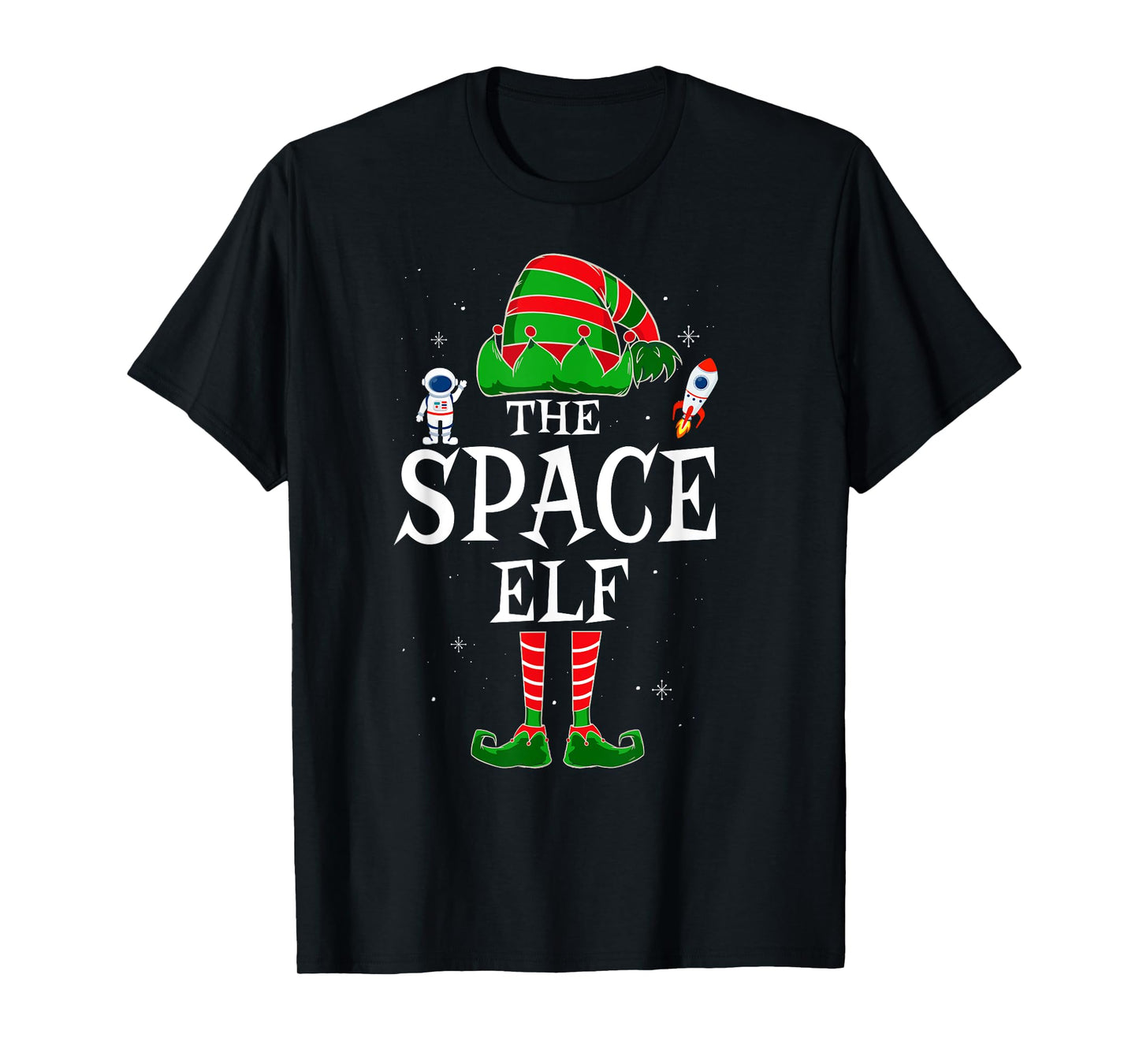 The Space Elf Group Matching Family Christmas Astronomy T-Shirt