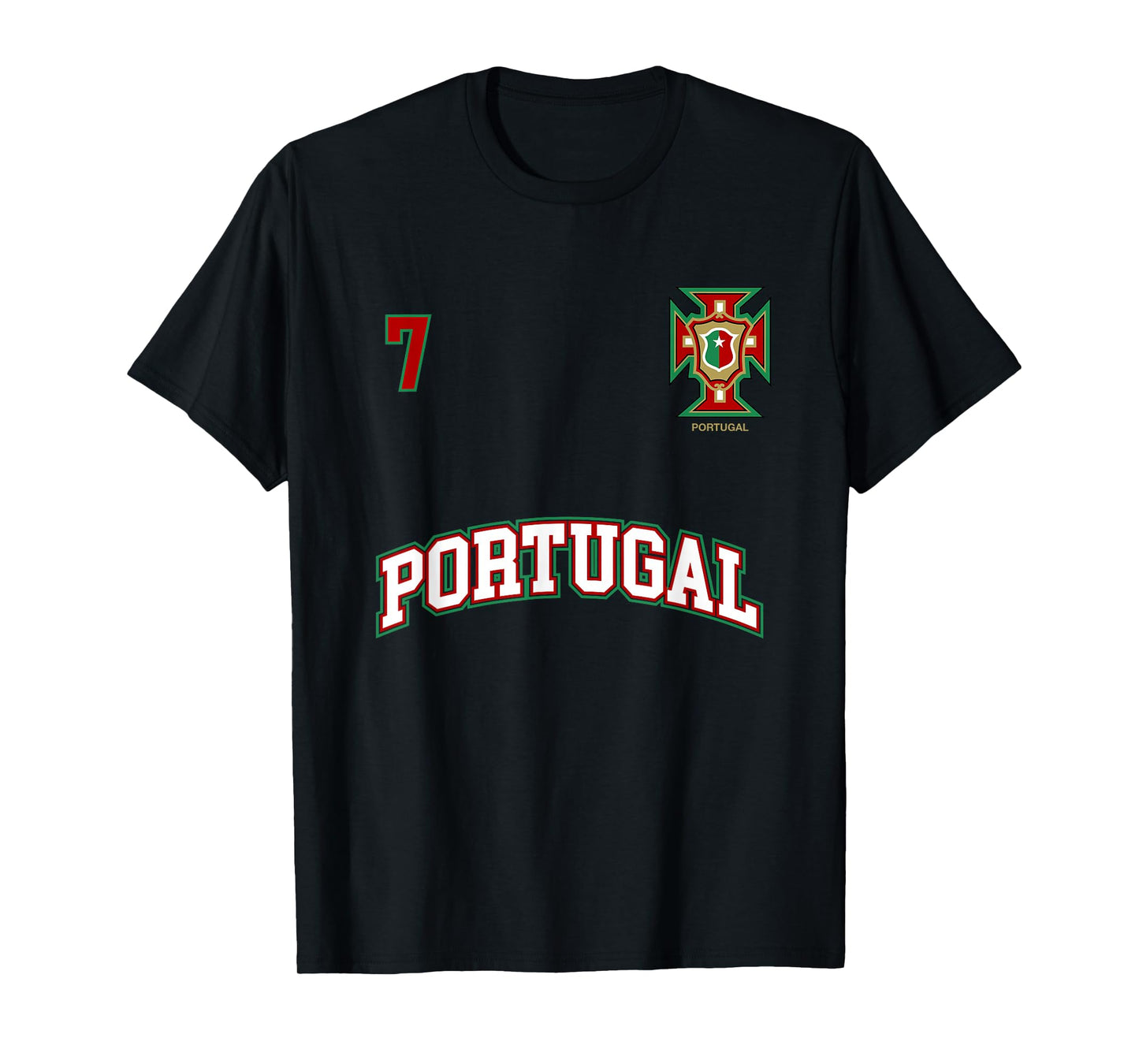 Portugal Shirt Number 7 (+BACK) Soccer Team Sports Tee Flag T-Shirt