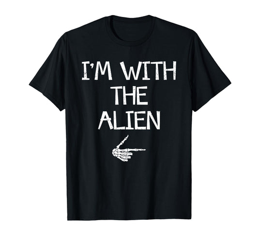 I'm With The Alien Funny Halloween Costume Couples Matching T-Shirt