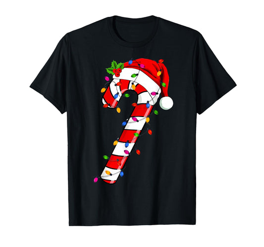 Christmas Candy Cane Santa Xmas Kids Toddler Youth Women Men T-Shirt