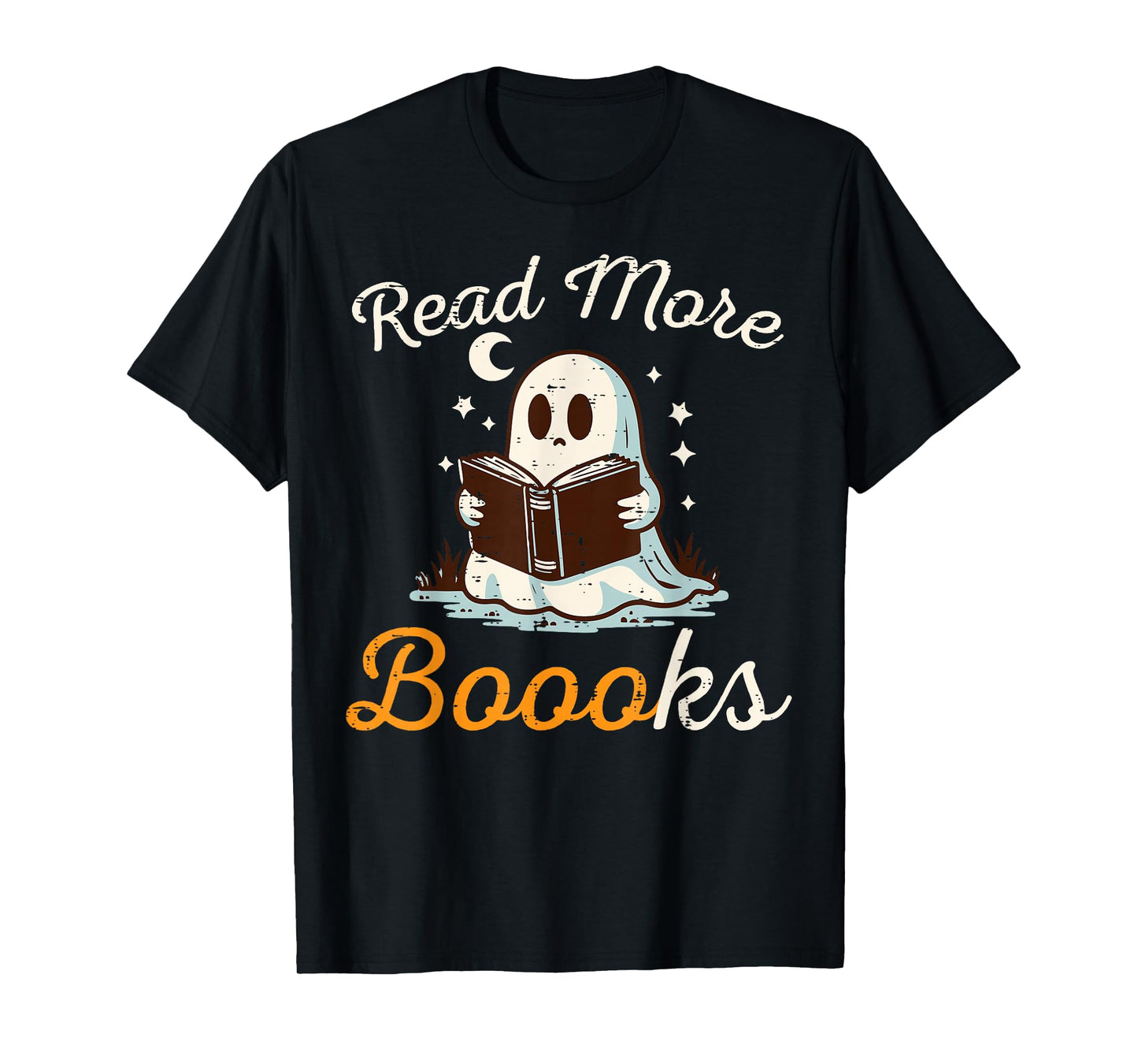 Read More Books Ghost Teacher Librarian Halloween Men Women T-Shirt
