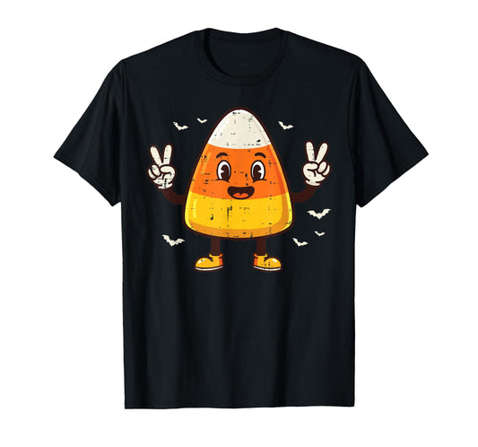 Halloween Candy Corn Peace Cute Costume Boys Kids Women Men T-Shirt