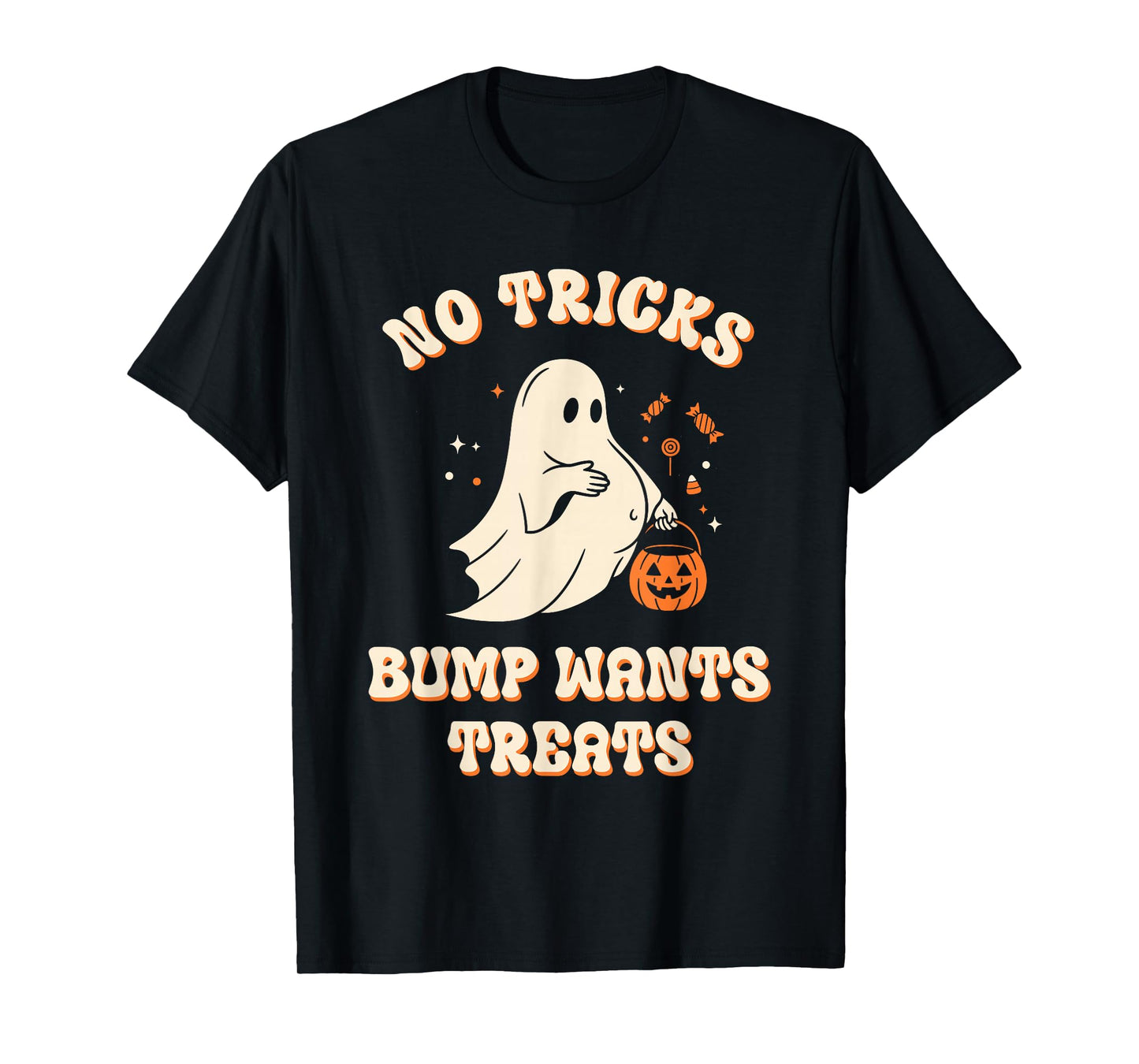 Pregnant Ghost Lazy Trick Or Treat Dress Funny Halloween T-Shirt