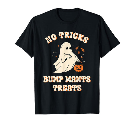 Pregnant Ghost Lazy Trick Or Treat Dress Funny Halloween T-Shirt