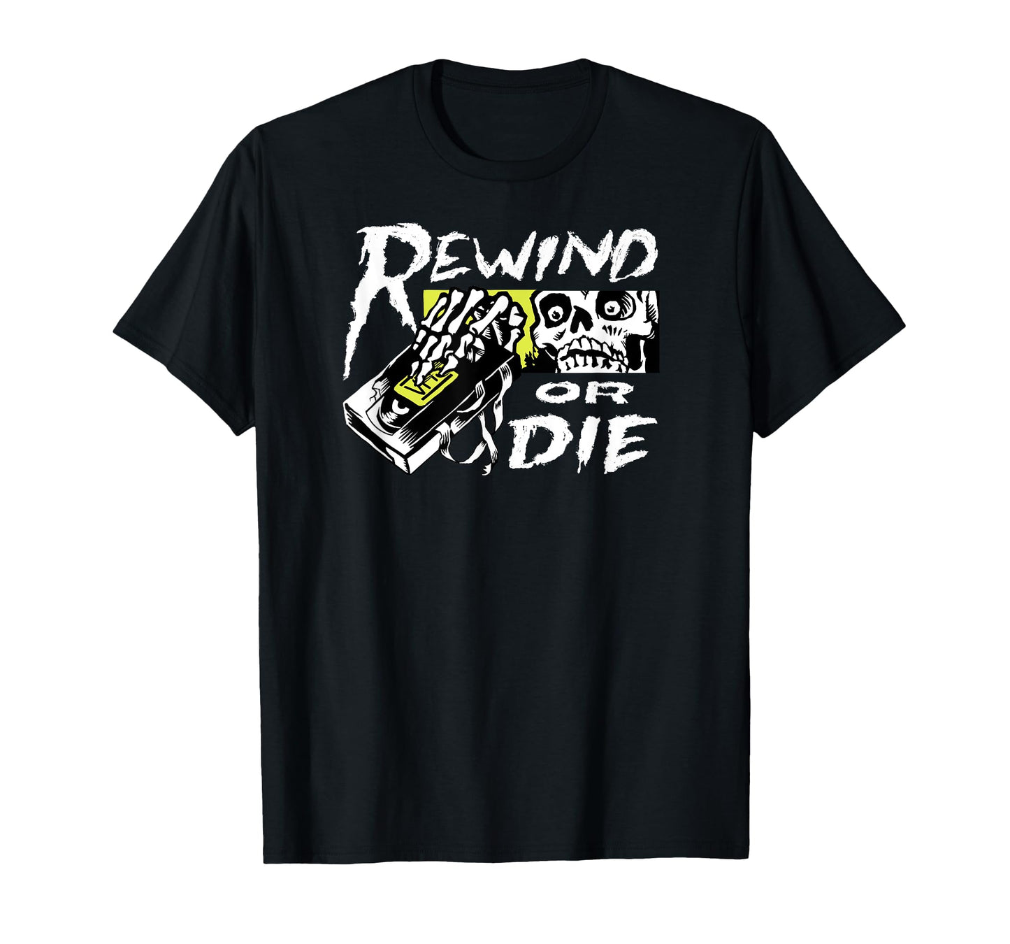 VHS Video Tape Punk T-shirt - Rewind or Die T-Shirt