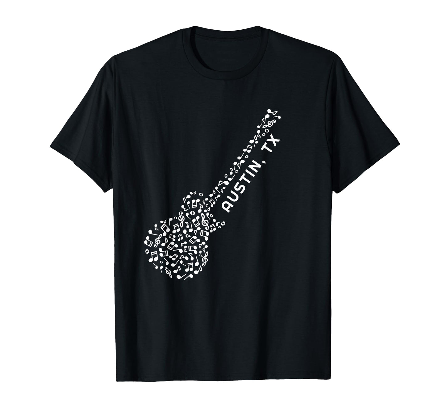 Austin, TX Musical Notes, Souvenir Guitar T-Shirt T-Shirt