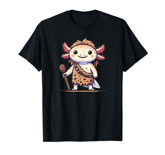 Funny Caveman Axolotl Costume T-Shirt