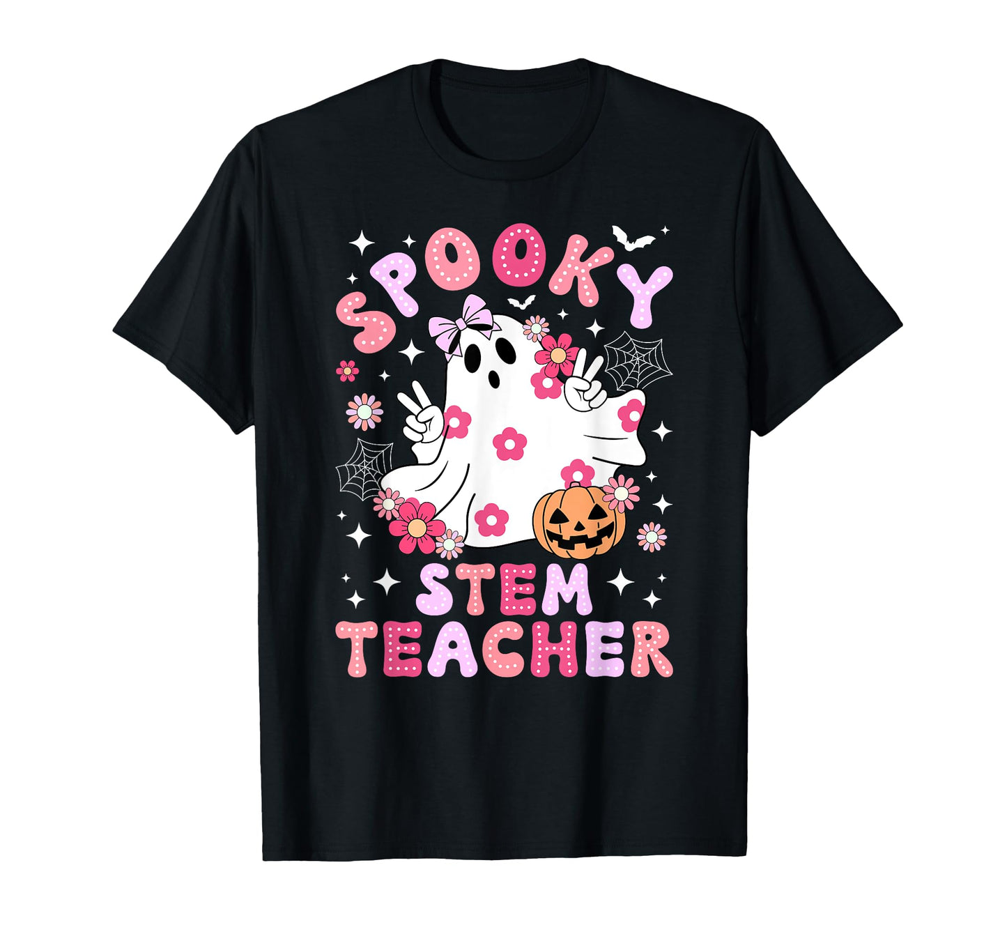 Spooky STEM Teacher Halloween STEM Teacher Groovy T-Shirt