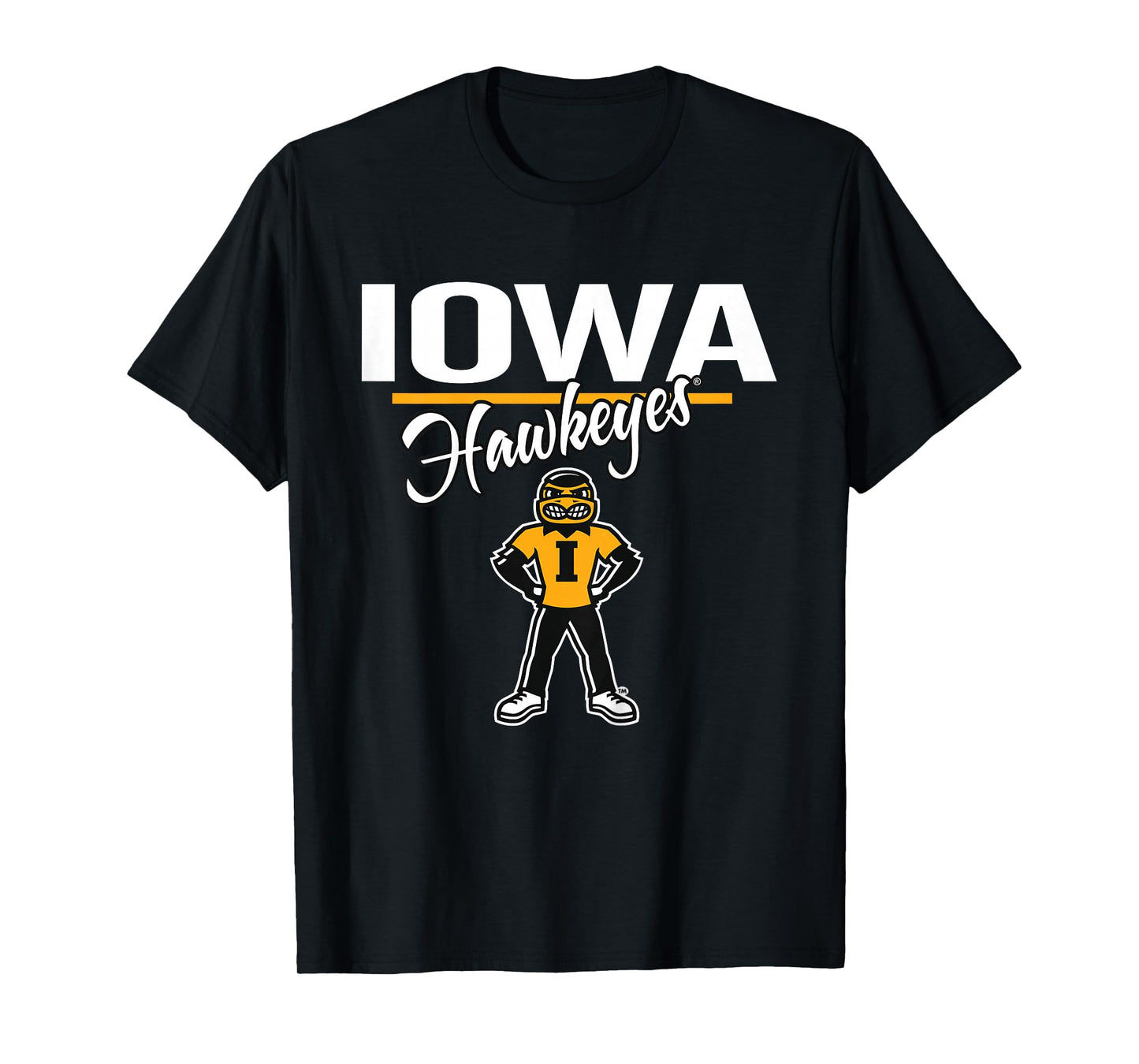 Kids Iowa Hawkeyes Kid's Mascot Black Officially Licensed T-Shirt
