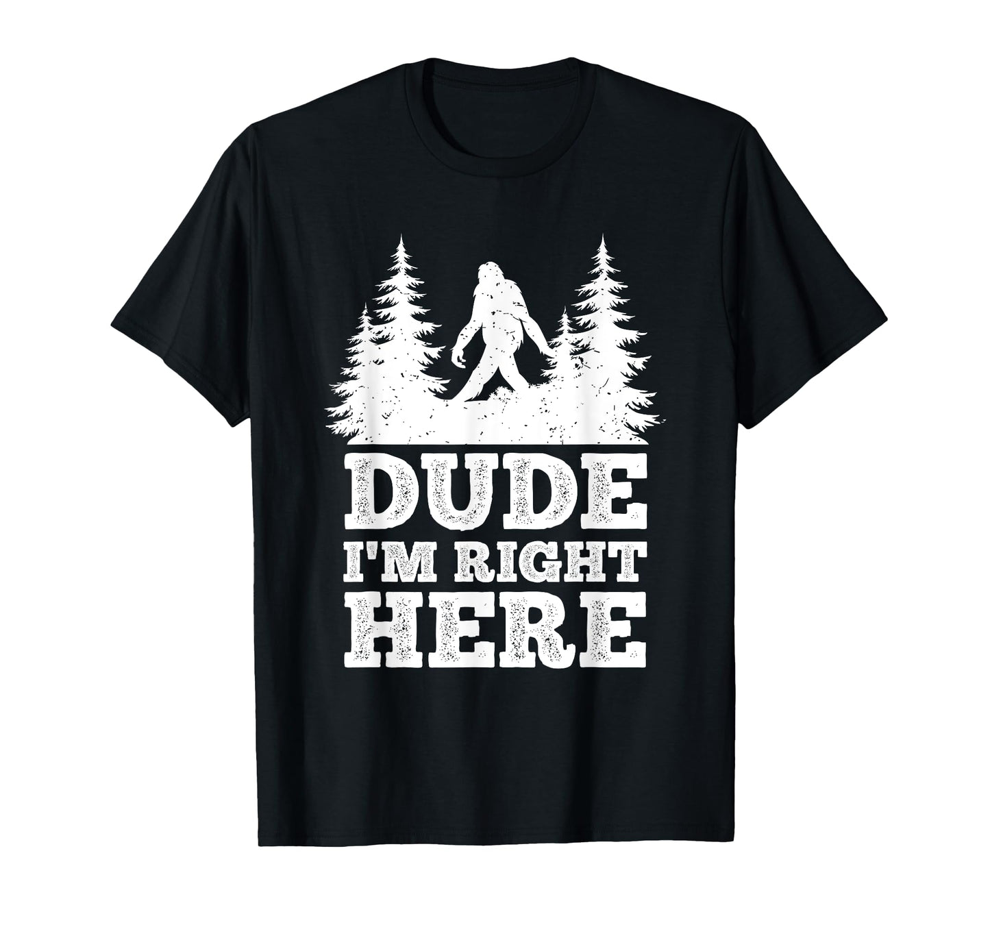 Dude I'm Right Here Bigfoot T Shirt Bigfoot Sasquatch Shirt T-Shirt