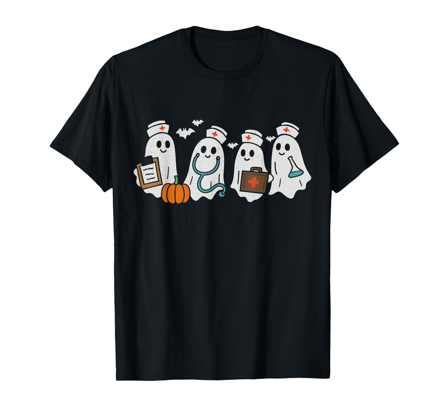Ghost Nurses Halloween Funny Medical Hospital Scrub Top T-Shirt