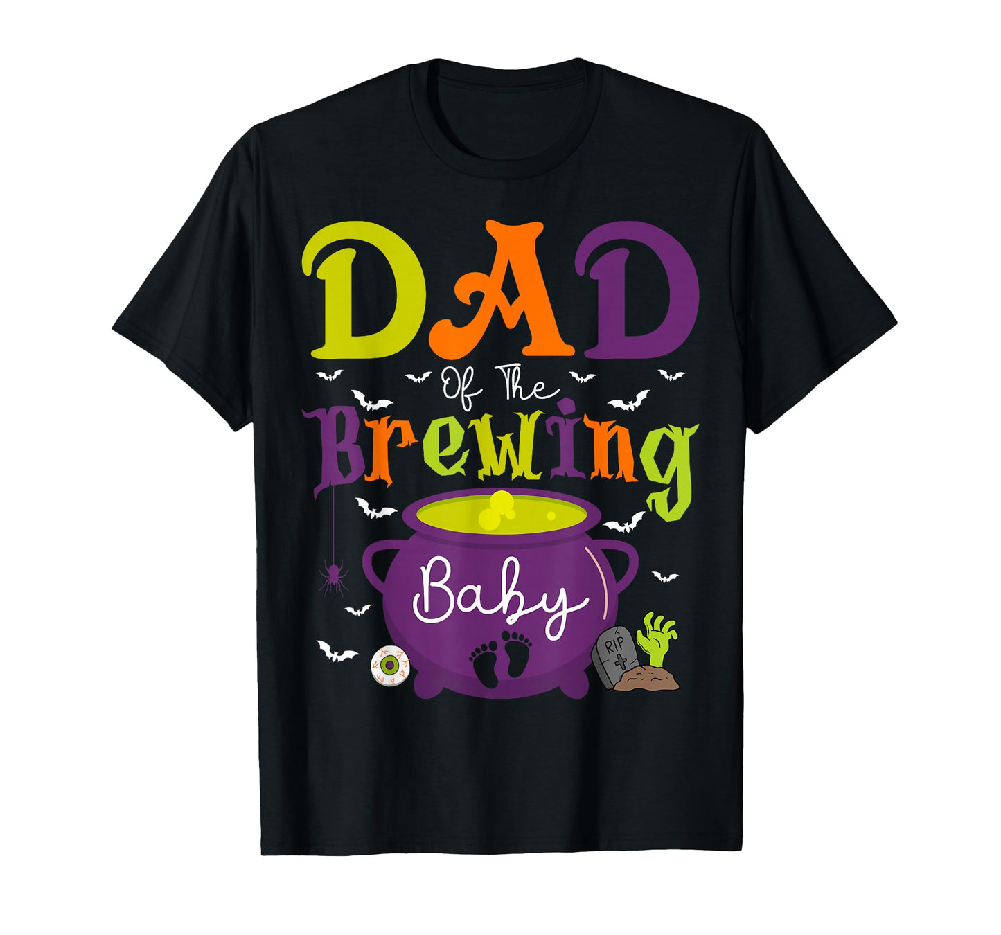 Dad Of The Brewing Baby Witch Baby Shower Ghost Halloween T-Shirt