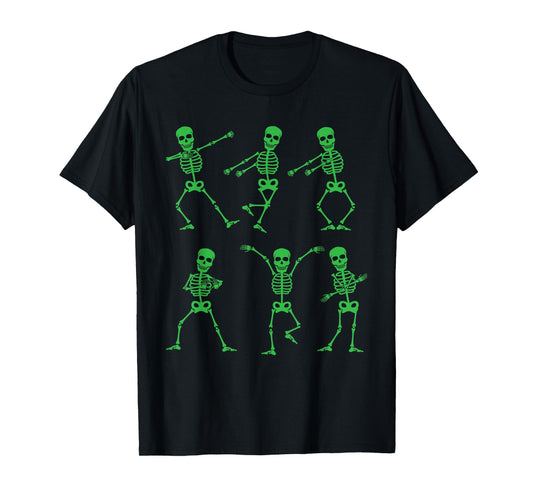 Happy Halloween Dancing Skeletons Skull Party Adults Kids T-Shirt