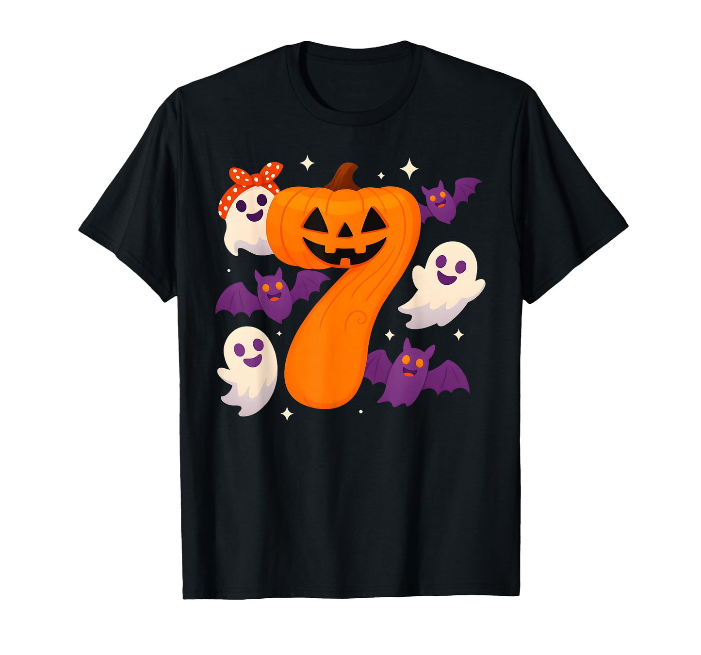 Six Seven Ghost Pumpkin Halloween Gen Z Alpha Meme Matching T-Shirt