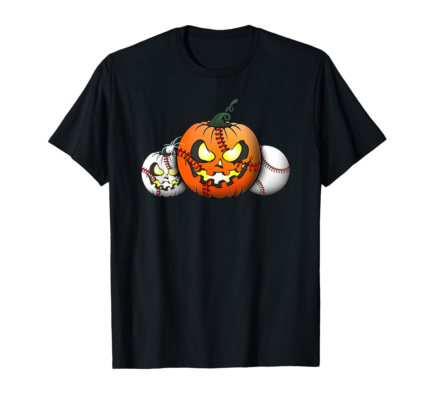 Horror Pumpkin Baseball Halloween Baseball Boys Youth Men T-Shirt