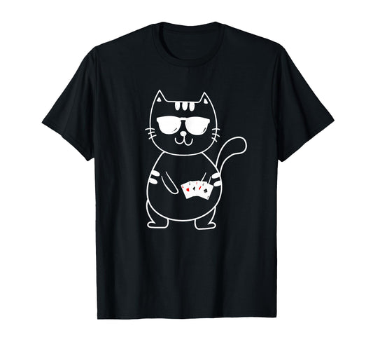 Poker Cat - Poker Texas Hold'Em Gambling Casino Gambler T-Shirt