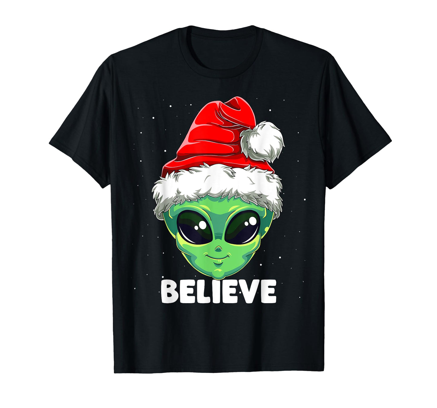 Christmas Alien Santa Costume Funny UFO Santa Hat Xmas Kids T-Shirt