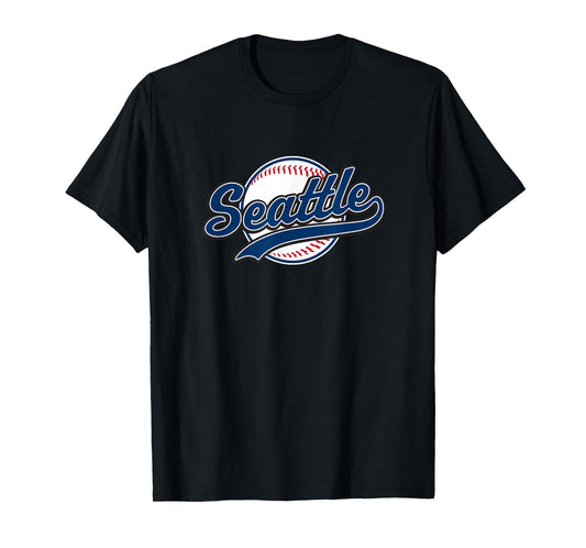 Seattle Tee Vintage Baseball Throwback Retro Design T-Shirt