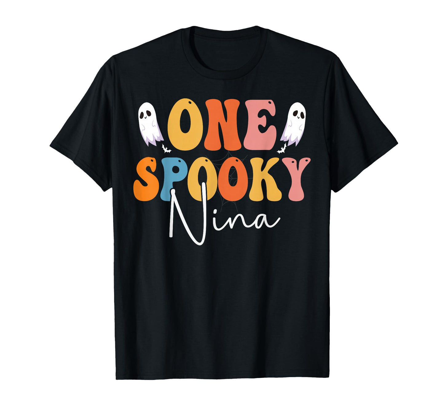 One Spooky Nina Groovy Funny Women Ghost Boo Halloween T-Shirt