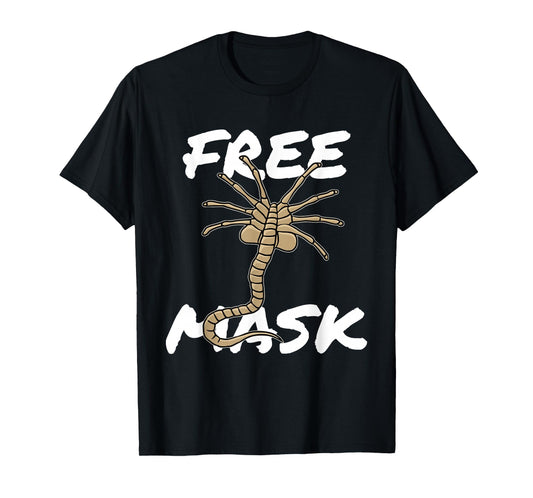 Free Mask - Funny Face Alien Hugger Creature Mask T-Shirt