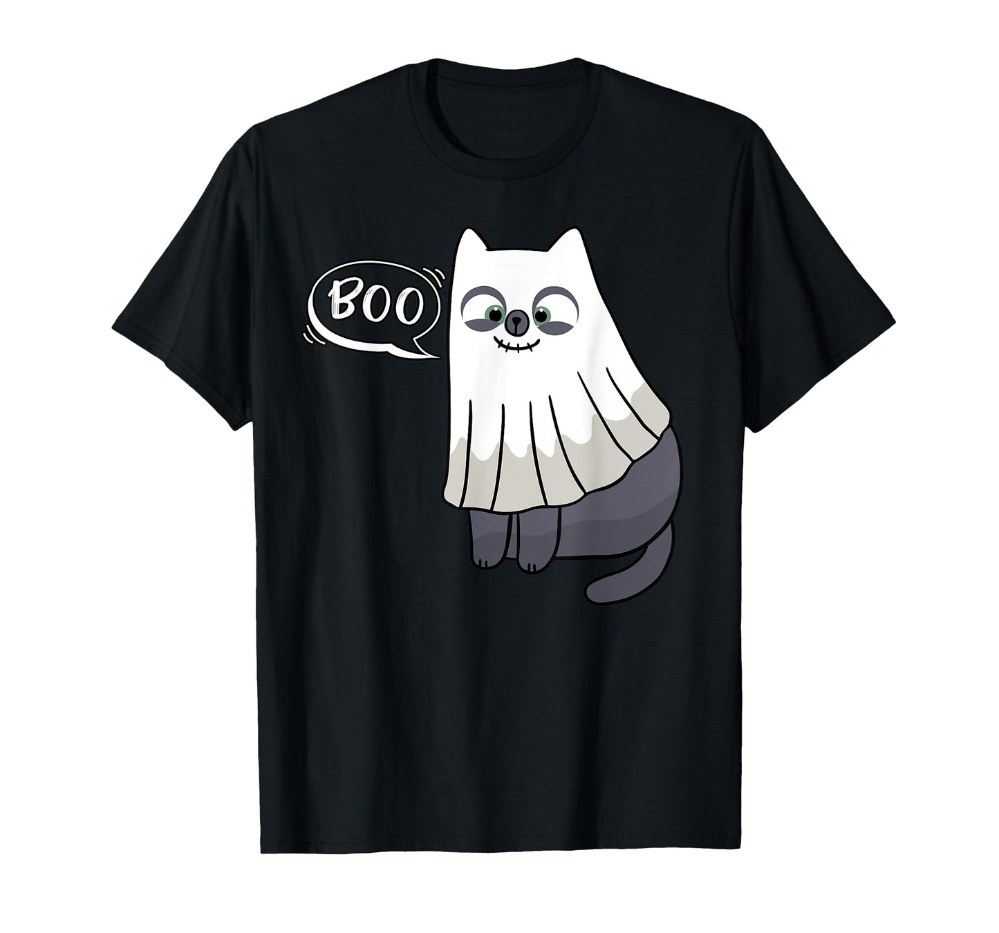 Cute Boo Halloween Kitten Cat Ghost Costume Kids Adult Tee T-Shirt