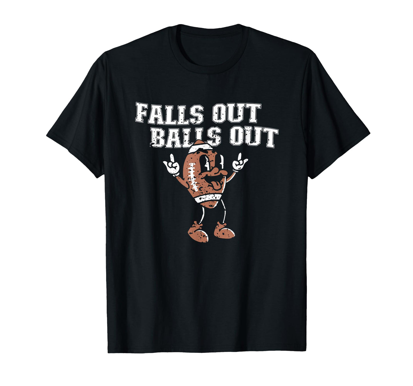 Retro Falls Out Balls Out Football Vintage Thanksgiving T-Shirt