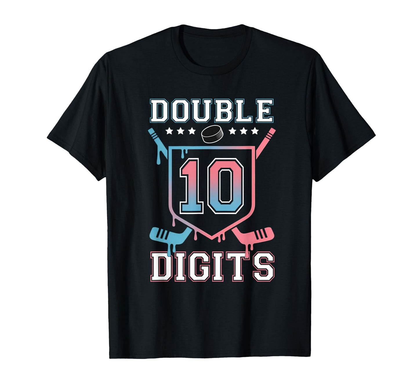Double Digits 10th Birthday Hockey Drip Boys 10 Years T-Shirt