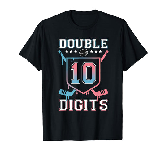 Double Digits 10th Birthday Hockey Drip Boys 10 Years T-Shirt