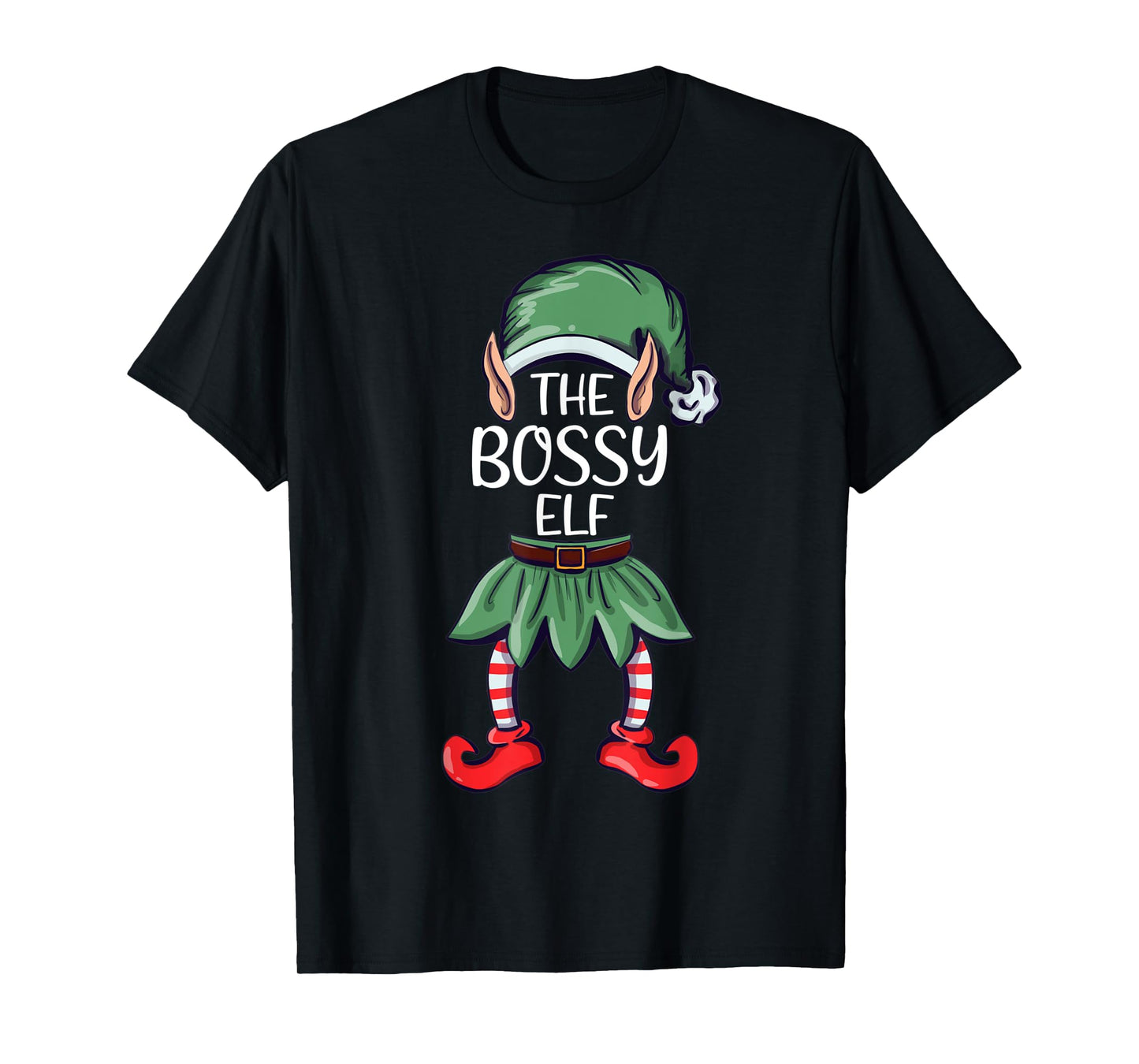 The Bossy Elf Elf Christmas Matching Family Group Elf T-Shirt