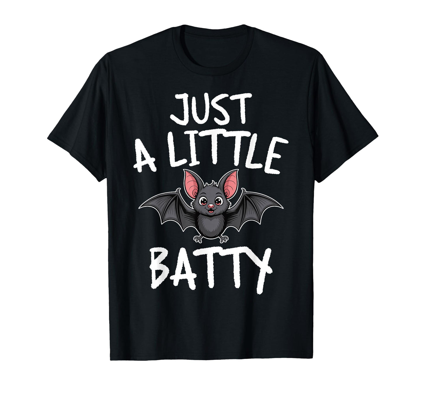 Just A Little Batty Spooky Bat Ghost Pun Halloween Costume T-Shirt