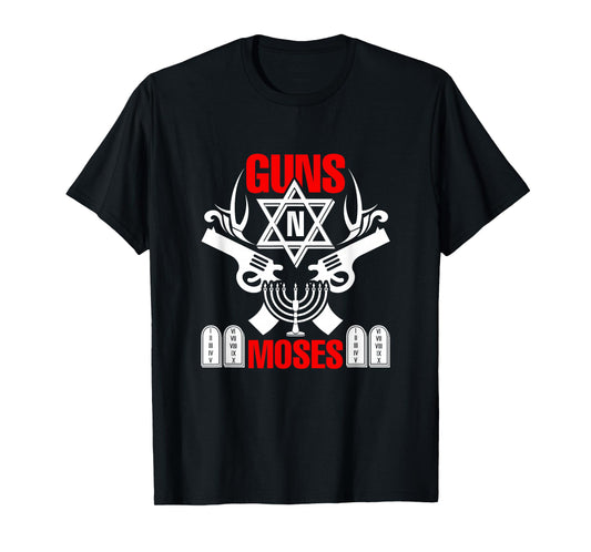 Guns N Moses T-Shirt - Funny Jewish Israeli Army Rock Tee T-Shirt