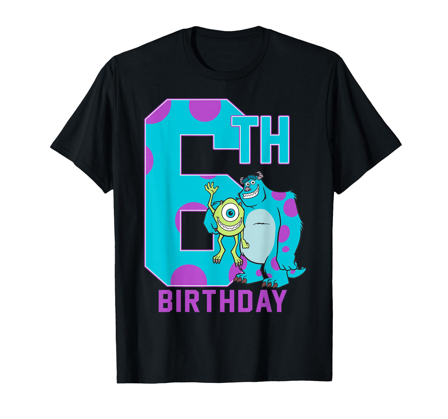Disney Pixar Monsters Inc. Mike & Sully Happy 6th Birthday T-Shirt