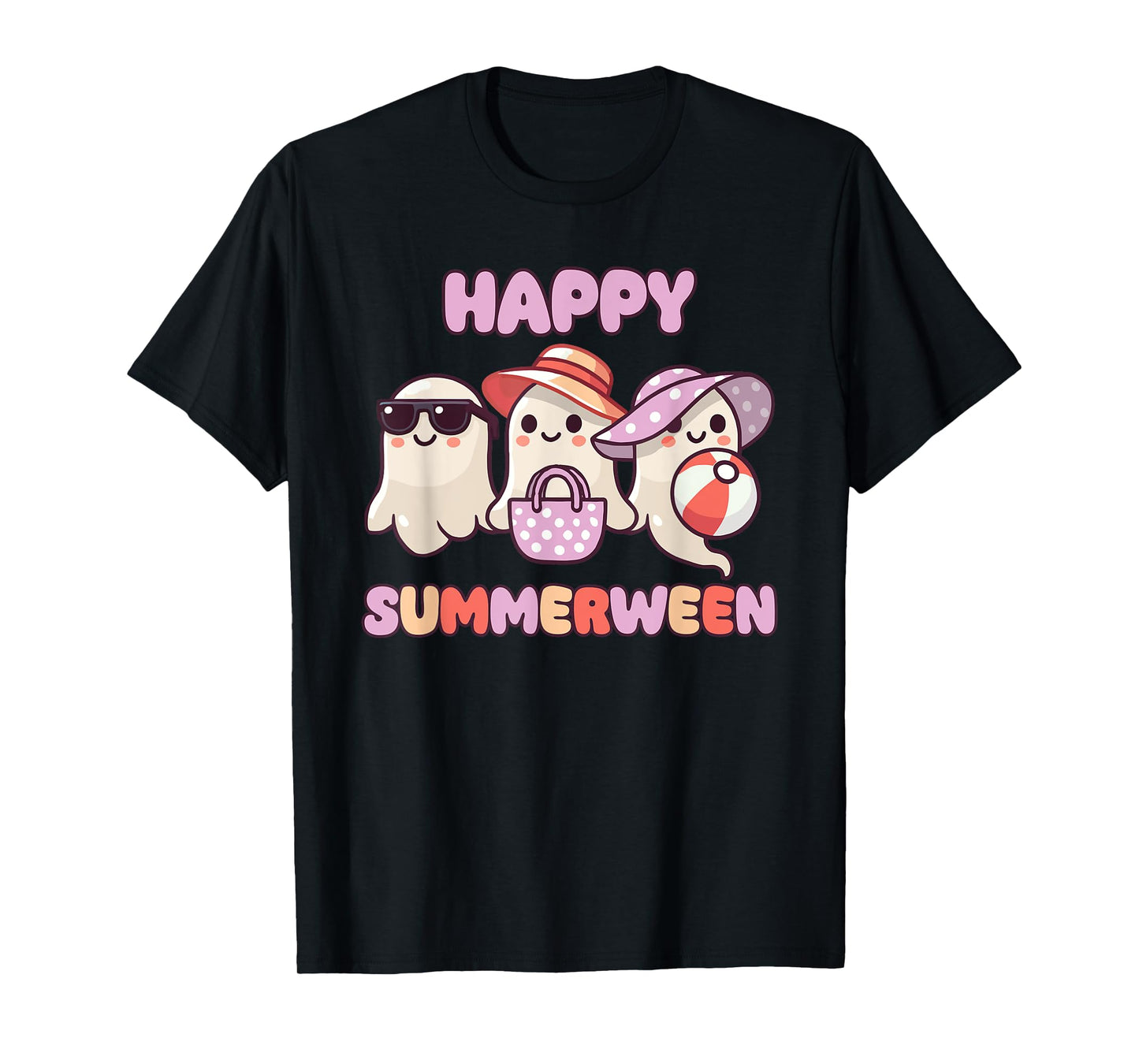 Happy Summerween Summer Halloween Ghost Men Women Kids T-Shirt