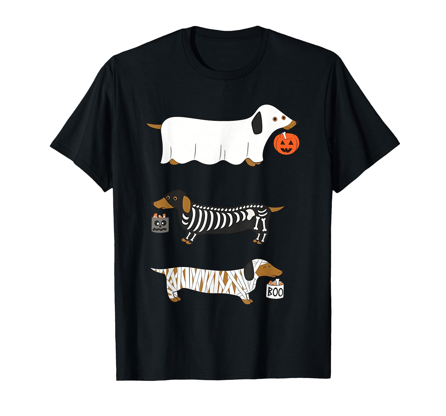 Funny Dachshund Ghost Halloween Spooky Season Weenie Dog T-Shirt