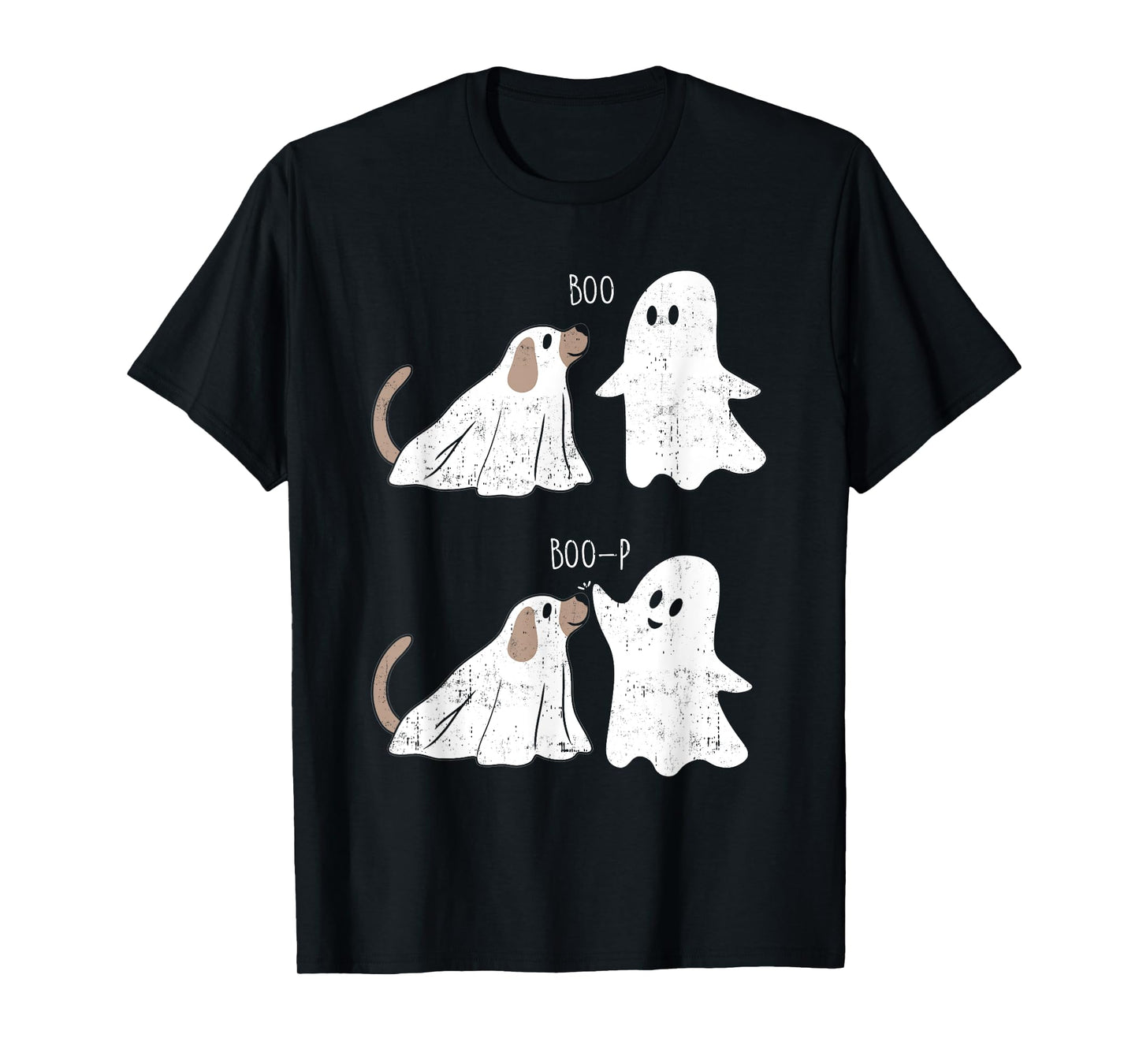 Retro Vintage Boo Boop Ghost And Dog Halloween Funny T-Shirt