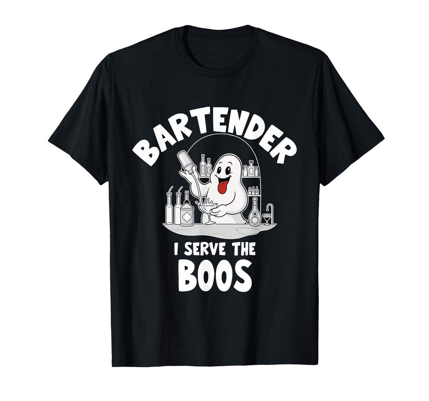 Bartender Halloween Costume I Serve The Boos Men Women T-Shirt