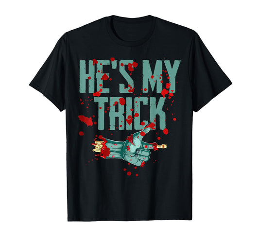 He's My Trick She's My Treat Halloween Zombie Matching T-Shirt